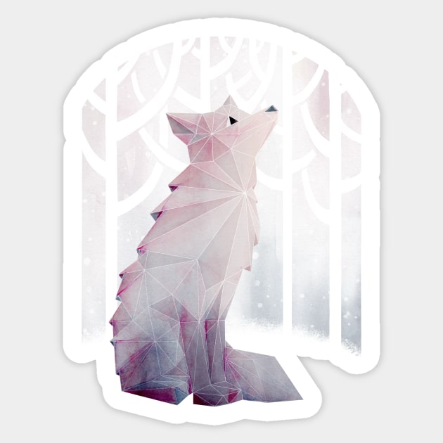 Fox in the Snow Sticker by littleclyde